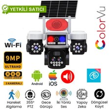 O-Kam 8095 3 Lens Wifi Solar Ptz Kamera