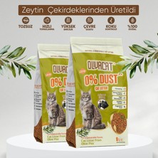 Olivacat Zeytin Çekirdeğinden Üretilen Aktif Karbonlu Tozsuz Doğal Kedi Kumu 8L x 2 Adet