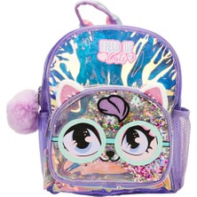Toyfest Vest Gözlüklü Kedi Desenli Mor Anaokulu Çantası