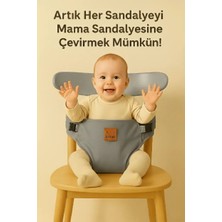 Taşınabilir Güvenli Mama Sandalyesi - Aibar Marka, Gri Renk