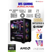 AMD Dfs Gamıng Arcane Ryzen 7 7800X3D-B650M-RTX 5070 Tı 16GB-32GB Ddr5 Ram-1tb M.2 Ssd-Masaüstü Oyuncu Bilgisayarı