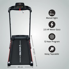 Hattrick Convert Pro F Manuel Eğimli Koşu Bandı 2,5 Hp