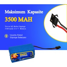 Tesvor M2 Robot Süpürge 3500 mAh 14.4 V  Batarya – Orjinal Uyumlu Uzun Ömürlü, Yüksek Performans Pil