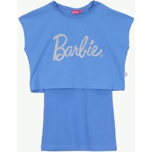 Barbie Eflatun Kız Çocuk Baskılı Elbise BRB6SG-ELB6458