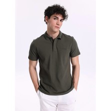 Jeep Açık Haki Erkek Relaxed Baskılı Polo T-Shirt C4SM-TST4528