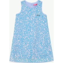 Barbie Mavi Kız Çocuk Payetli Abiye Elbise BRB6SG-ELB6516