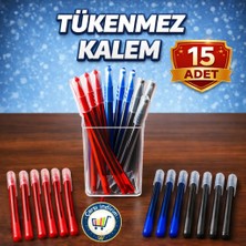 Nistabolje Büro Tükenmez Kalem 15 Adet (5 Mavi, 5 Kırmızı, 5 Siyah) Setli Ürün Kaliteli Yazım