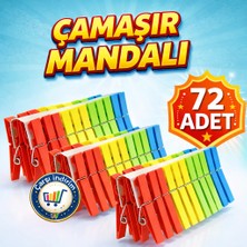 Nistabolje 72 Adet Mandal Klasik Çamaşır Mandalı Plastik