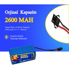 Şımart Sımart Katya Z Robot Süpürge 2600 mAh 14.4 V  Batarya – Orjinal Uyumlu Uzun Ömürlü, Yüksek Performans Pil