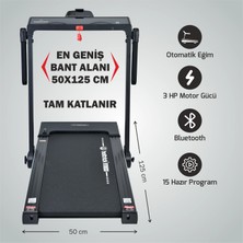 Hattrıck Auto CARDIO5000 3hp Otomatik Eğim Koşu Bandı Siyah