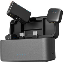 Jimi M15 Mic 2 (2 Verici + 1 Alıcı + Şarj Kutusu) Akıllı Gürültü Önleyici Wireless Kablosuz Yaka Mikrofonu