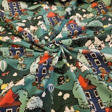 Kaf Kumaş Dijital Baskılı Penye Süprem Kumaş | %95 Pamuk %5 Elastan | Renkli