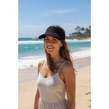 Trend Nexus SİYAH VİZÖR ŞAPKA -AYARLANABİLİR TERLETMEZ YAZLIK PLAJ&SPOR