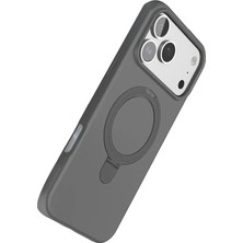 Dimeles Mey Ithalat®  Apple iPhone 17 Pro Max Regal Magsafe Standlı Kapak - Titan Gri