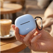 Caseonn Xiaomi Redmi Buds 8 Active Kılıf Askı Aparatlı Mat Silikon Mavi