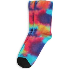 Mudomay Kadın Roll Top Lastiksiz Batik Desen Canlı Renkler