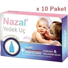 Nazal Burun Aspiratör Yedek Uç Yumuşak 12 Li Otribebe Uyumlu 10 Kutu