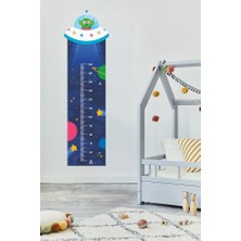 Neşeli Uzaylı ve Ufo Temalı Çocuk Boy Cetveli – Duvar Cetveli Takip Çizelgesi