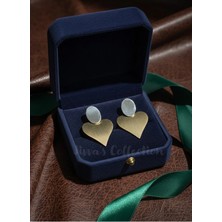 Jivva's Collection Sevgililer Günü Serisi. Aşkın Işıltısı. Altın-Gümüş Renk Küpe