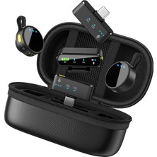 Jimi M93 Şarj Kutulu ve Taşıma Çantalı,2’li Kablosuz Yaka Mikrofonu