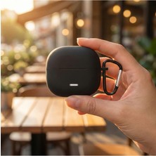 Caseonn Xiaomi Redmi Buds 8 Active Kılıf Askı Aparatlı Mat Silikon Siyah