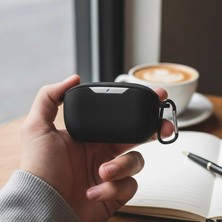 Caseonn Jbl Vibe Buds 2 Kılıf Askı Aparatlı Mat Silikon Siyah