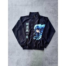 Miracotton Fermuarlı Dijital Baskılı Rüzgarlık - Siyah