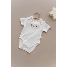 Oh la la Koala For Little Ones Ay Nakışlı Kısa Kollu Çıtçıtlı Bebek Body