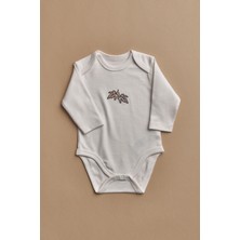 Oh la la Koala For Little Ones Yaprak Nakışlı Uzun Kollu Çıtçıtlı Bebek Body