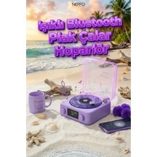 Neffo Waves Nostalji Plak Çalar Bluetooth Subwoofer 3D Ses Dalgası Retro Müzik Plak Çalar