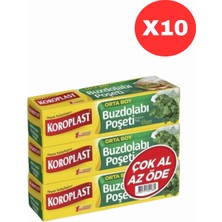 Koroplast Orta Boy Buzdolabı Poşeti 3'lü Set, Orta Boy 60'lı Buzdolabı Torbası X10