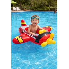 Nunu Çocuk Şişme Deniz Simidi 107-119 cm | Araba-Uçak-Köpekbalığı Figürlü Oturmalı Havuz & Deniz Simidi