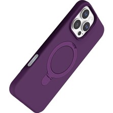 Dimeles Mey Ithalat®  Apple iPhone 16 Pro Max Regal Magsafe Standlı Kapak - Derin Mor