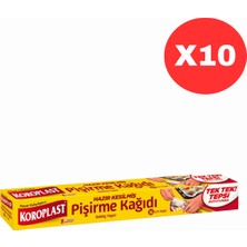 Koroplast Hazır Kesilmiş Pişirme Kağıdı 16'lı 42X37CM, Yapışmaz, Yanmaz, Fırına Dayanıklı X10