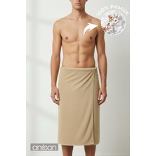 Anılsan Düz Bej Banyo Havlusu - 70X140 Cm, 490GR, %100 Pamuk, Spa ve Otel Havlusu,