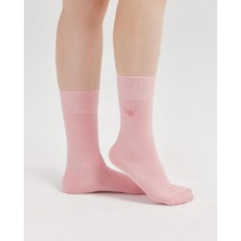 Bolero Pembe Renkli Düz Merserize Çorap