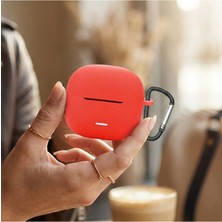 Caseonn Xiaomi Redmi Buds 8 Active Kılıf Askı Aparatlı Mat Silikon Kırmızı