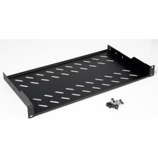 Lande 19” 1u Sürgülü Rack Raf (Siyah)