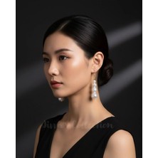 Jivva's Collection Özel Tasarım Royal Pearl Drop Çoklu Sallantılı Inci Küpe