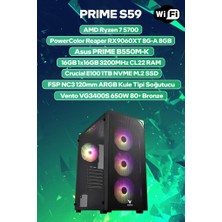 Game Garaj Prime S59 Amd R7 5700 16GB Ram 1tb SSD RX9060XT 8gb Freedos Oyuncu Oem Paket
