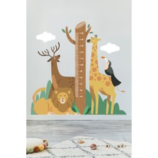 Safari Dostları Zürafa ve Aslanlı Çocuk Boy Cetveli – Duvar Cetveli Takip Çizelgesi