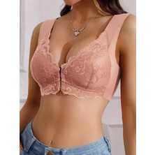 Sweet Sauna Kadın Bonny Push Up Sütyen Önden Agraflı Pedli Bralet Çiçek Desenli Dikişsiz Dantel Detaylı Sütyen