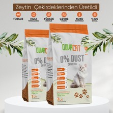 Olivacat Zeytin Çekirdeğinden Üretilen Doğal Tozsuz Kedi Kumu 7L x 2 Adet