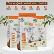Olivacat Zeytin Çekirdeğinden Üretilen Doğal Tozsuz Kedi Kumu 3 Adet (21 LT)