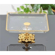 Alfafe Home Metal Ayaklı Gold Detaylı Paşabahçe Madlen Sunum Servis Tabağı