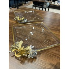 Alfafe Home Pandoranın Kutusu Paşabahçe Kelebekli Kare Madlen Sunum  Servis Tabağı 2 Li