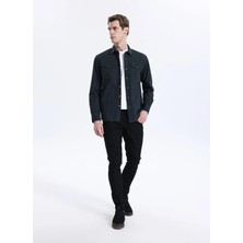 Lee Cooper Jack Erkek Slım Dar Kesim Yüksek Bel Dar Paça Jean Pantolon Siyah