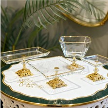 Alfafe Home 4 Parça Gold Pasta Sunumluk Kurabiyelik Seti