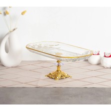Alfafe Home Paşabahçe Timeless Metal Ayaklı Yaldızlı Baton Sunumluk Yılbaşı Özel