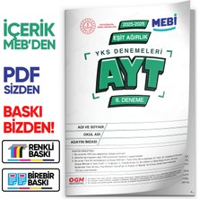 Karakutu Yayınları 2026 Ösym Yks-Ayt Eşit Ağırlık Mebi Online Türkiye Geneli 6. Deneme Büyük Boy Renkli Baskı Ücreti